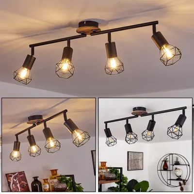 Produktbild von Borio »Borio« Deckenlampe aus Metall/Holz in Schwarz/Natur
