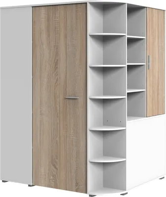 Produktbild von Dreh-/Schwebetürenschrank >Joker< (B/H/T: 124x199x148 cm) in Weiß