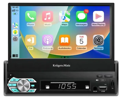 Productafbeelding van Kruger&Matz KM2018 Autoradio met uitschuifbaar 7-inch display - Apple CarPlay en Android Auto