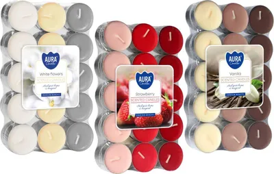 Zdjęcie produktu dla ZESTAW Podgrzewacze zapachowe BISPOL Aura 4H MIX "1" 3x30szt.