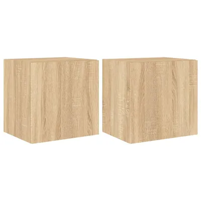 Productafbeelding van Tv-wandmeubelen met LED 2 st 40,5x35x40 cm sonoma eikenkleurig