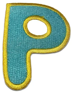 Produktbild von Buchstabe P - 6.2x4.6cm: Alphabet Buchstaben Einzeln Auswählbar - Aufnäher, Bügelbild, Aufbügler, Applikationen, Patches, Flicken, Zum Aufbügeln