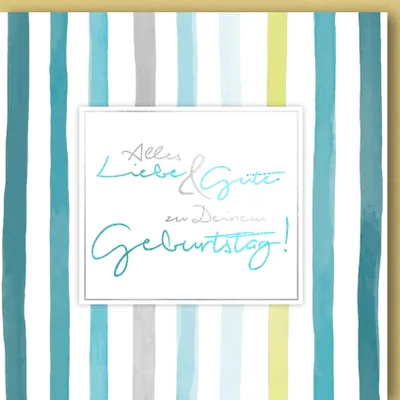 Produktbild von Geburtstag - Glückwunschkarte im Format 14,5 x 14,5 cm mit Umschlag 10