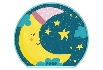 Image de reer MyBabyLight Lune, Lumière d'apaisement, Veilleuse, Lumière d'endormissement, Bleu Pacifique, 52063