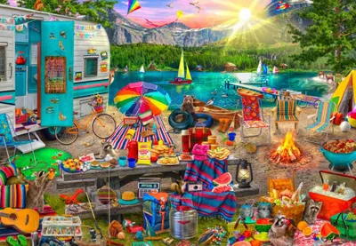 Produktbild von Bluebird Puzzle Familien-Camping Legespiel - 1000 Teile