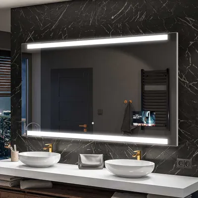 Obrázok produktu pre Moderne zrkadlo do kupelne s osvetlenim LED Smart 120x80 cm | Farba LED: Biela studená 7000K | Spínač podsvietenia: Dotykový | SLED047