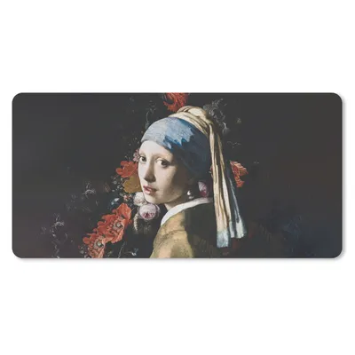 Produktbild von MuchoWow® Mauspad Mousepad Das Mädchen mit dem Perlenohrring - Johannes Vermeer - Blumen 60x30 cm - Mousepads - Maus Mat - Pad - Mausunterlage - Nachhaltig