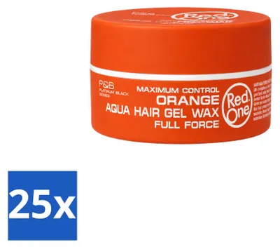 Obrázok produktu pre 25 kusov vosku na vlasy Red One Aqua Orange – silná fixácia a lesk – 150 ml – výhodný balík