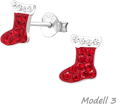 Produktbild von Weihnachtsohrringe: Kinder Ohrstecker aus Silber 925, Modellvariante:Modell 3