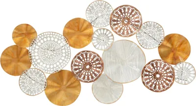 Image de FURNLUX Art mural Triby Gold 125cm / Couleur principale : Or / Dimensions : 125 x 69 x 6 cm