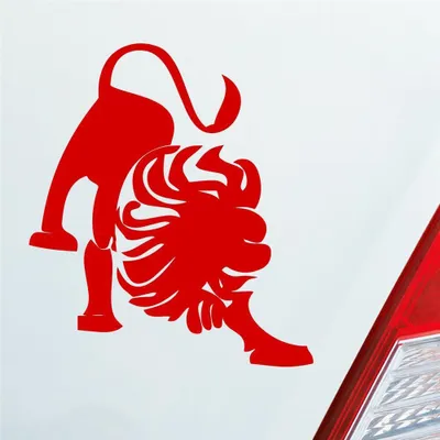 Produktbild von Auto Aufkleber Sternzeichen Löwe Lion KFZ Roller 9x10 cm Rot Sticker Heckscheibenaufkleber