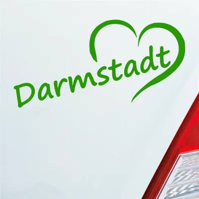 Produktbild von Auto Aufkleber Darmstadt Herz Stadt City Liebe Love Heart 15x8 cm Hellgrün Sticker Heckscheibenaufkleber