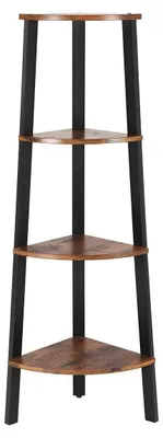 Produktbild von Eckregal - Leiterregal - Vintage braun-schwarz - Spanplatte - Stahl - 34 x 125 x 34 cm