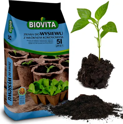 Zdjęcie produktu dla Bio5 Ziemia Do Wysiewu Nasion Gotowa Pikowania Rozsady Z Włóknem Kokosowym 5L