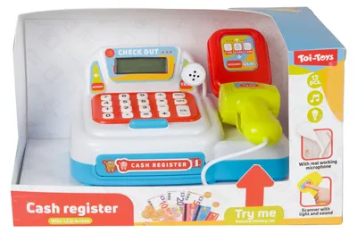 Immagine prodotto di Registratore di cassa con luci e suoni - incl. contanti + scanner