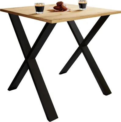Image de VCM - Table à manger en bois Table de cuisine Xona X 80x50 H. 76 x B. 80 x T. 50 cm