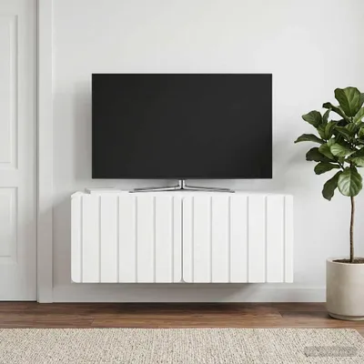 Obrázek produktu pro Maison Exclusive – Nástěnná televizní skříňka, rozměry 78,5 x 31 x 30 cm, bílá, vyrobená z dřevotřísky