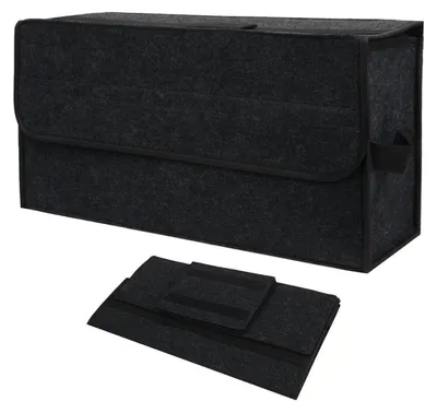 Immagine prodotto di Organizzatore per il bagagliaio in feltro, pieghevole, con inserto, dimensioni 50x15x24 cm, colore grigio scuro