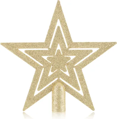 Produktbild von com-four® Weihnachtsbaumspitze Glitzer-Stern - Stern-Spitze für Weihnachtsbaum - Christbaumspitze für jede Baumspitze - Weihnachtsstern bruchsicher