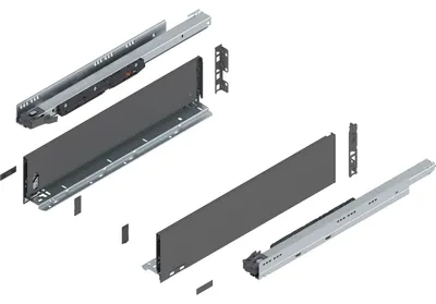 Produktbild von Blum Legrabox pure H K Schubladenschienen Set | 1 Paar, 70kg 550mm | Tip On Vollauszug, oriongrau