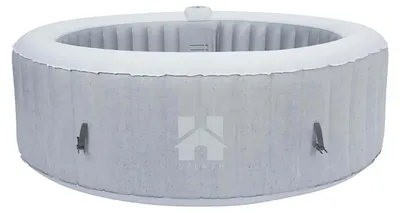 Produktbild von HOME DELUXE - Outdoor Whirlpool - SPLASH - Farbe: Beton - ⌀ 208 cm, Höhe 65 cm, 130 Luftdüsen - inkl. Abdeckung, Reparaturset, Filterset I Außen Whirlpool Spa für 6 Personen