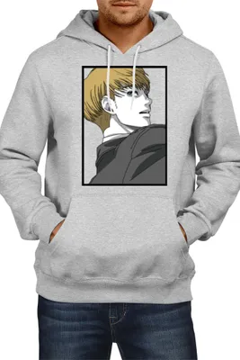 Obrázek produktu pro Pánská Mikina S Kapucí Japan Manga Comics Anime Attack Anime On Titan Armin Arlert Var-017 Armin Arlert, Man M / Vřesově šedá