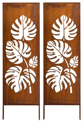 Produktbild von Sichtschutz Metall 2x - 160 cm x 50 cm - Edelrost - Rostoptik Sichtschutz für Garten - Sichtschutzelement - Sichtschutzwand - Gartendekoration Zaun Spare ganz einfach 5 €