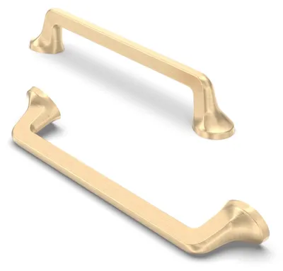 Möbelgriffe 10er-Set, 128 mm Lochabstand, gebürstetes Messing