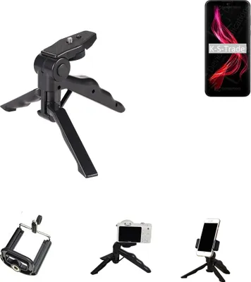 Produktbild von K-S-Trade Stativ Tisch-Ständer Dreibein Handy-Stativ Ständer kompatibel mit Sharp Aquos Zero Mini-Stativ Smartphone Tripod Handy-Stativ aus Plastik