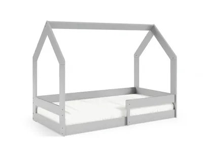 Produktbild von MTJMöbel Kinderbett CZARUŚ 160x80cm ohne Matratze, Hausbett mit Sicherheitsgeländer, Grau