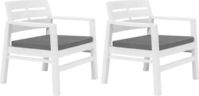 Produktbild von vidaXL 3-tlg. Garten-Essgruppe Weiß Kunststoff