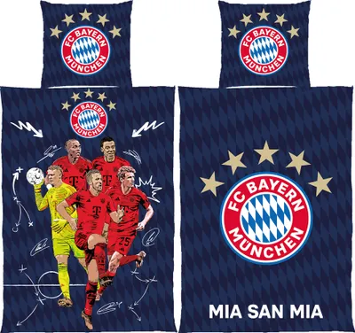 Produktbild von FC Bayern München Bettwäsche Player 135x200cm / 80x80cm Linon / Renforcé