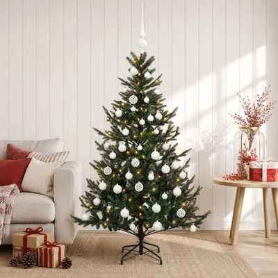 Immagine prodotto di Albero di Natale artificiale con decorazioni natalizie, altezza 150 cm, 150 luci LED
