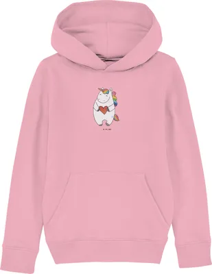 Produktbild von Mr. & Mrs. Panda Kinderpullover Einhorn Herz 7-8 Jahre (122/128) - Baumwolle Pink - Geschenk, Pulli, Hoodie, Einhörner, Unicorn, Kapuzenpullover, Sweater, Bunt, Sweatshirt