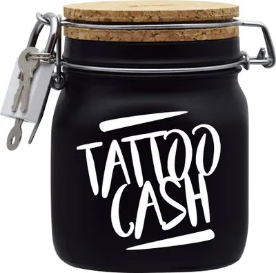Produktbild von Spardose Geld Geschenk Ideen Tattoo Cash Schwarz Größe M 0.75 Liter