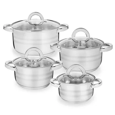 Image de Set de casseroles 4 pcs. Set de casseroles couvercle acier inoxydable KONIGHOFFER ZEFIR