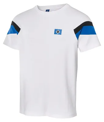 Produktbild von Hamburger SV HSV T-Shirt „Onur“ – Offizieller Fanartikel – Weißes Shirt mit Raute & blauen Streifen – 100% Baumwolle – nachhaltig & bequem