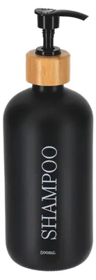 Produktbild von Shampoospender aus bambusglas 500ml - mattschwarz - Tendance