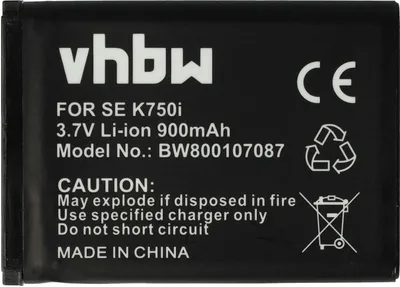 Produktbild von vhbw Akku kompatibel mit Sony-Ericsson J230c, K310a, J220c, J220a, D750i, J220i, J230i, J210i, D750 Handy Smartphone Telefon (900 mAh, 3,7 V, Li-Ion)