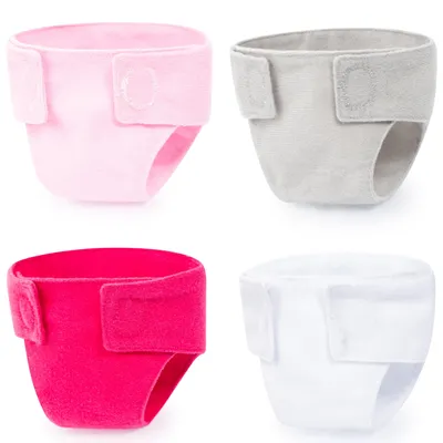 Productafbeelding van Bayer Design - 73098AA, Stoffen luiers voor puppy's, 4 stuks, roze, wit, grijs