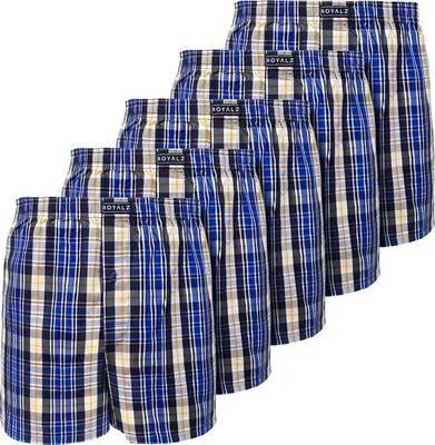 Produktbild von ROYALZ Baumwoll Boxershorts Herren Kariert 5er Pack hoch geschnitten Männer Unterhosen 100 % Baumwollle