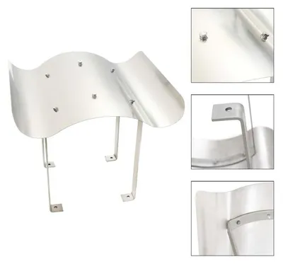 Imagen del producto de Cubierta para chimenea de 40x36 cm - Protector para chimenea - Rejilla anti-chispas - Metal - Blanco - Diseño moderno