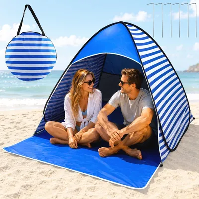 Immagine prodotto di Omgoods - Tenda da spiaggia pop-up con protezione UV 50+ per 2-3 persone