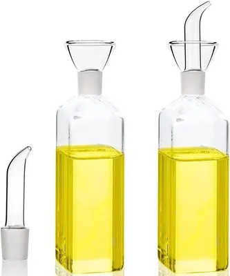 Produktbild von Glasflasche 750 ml (2 Stück) – Spender für Öl , Essig – Likörflaschen Wacholder – Olivenöl-Messspender mit auslaufsicherem – Speiseöl-Salat