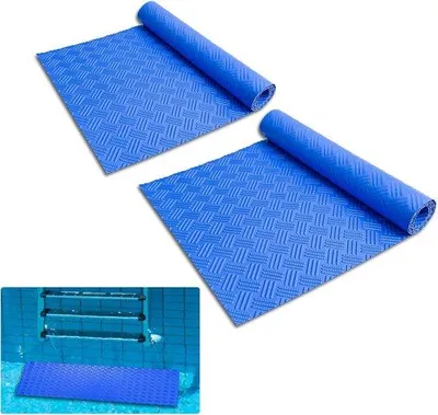 Image de Tapis de protection pour échelle de piscine - 2 pièces, 90 x 40 cm, antidérapants, protection pour échelle de piscine