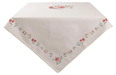 Zdjęcie produktu dla Clayre & Eef Obrus 130x180 cm Beżowy Bawełna Róże