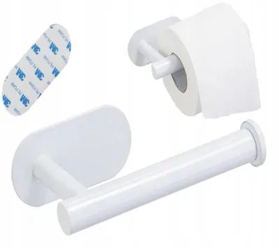 Produktbild von Biurotop WC Toilettenpapierhalter Selbstklebend Weiß Metall