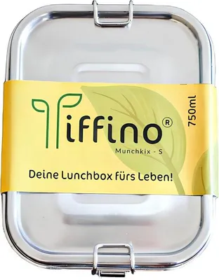 Zdjęcie produktu dla Pudełko na lunch ze stali nierdzewnej, 3 rozmiary, szczelne, bez BPA, z silikonem