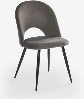 Immagine prodotto di Sedia da pranzo moderna imbottita in velluto Zarda - Beige