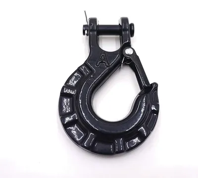 Windenhaken 3/8", geschmiedet, Klasse 70, Sicherheitsverriegelung, schwarz